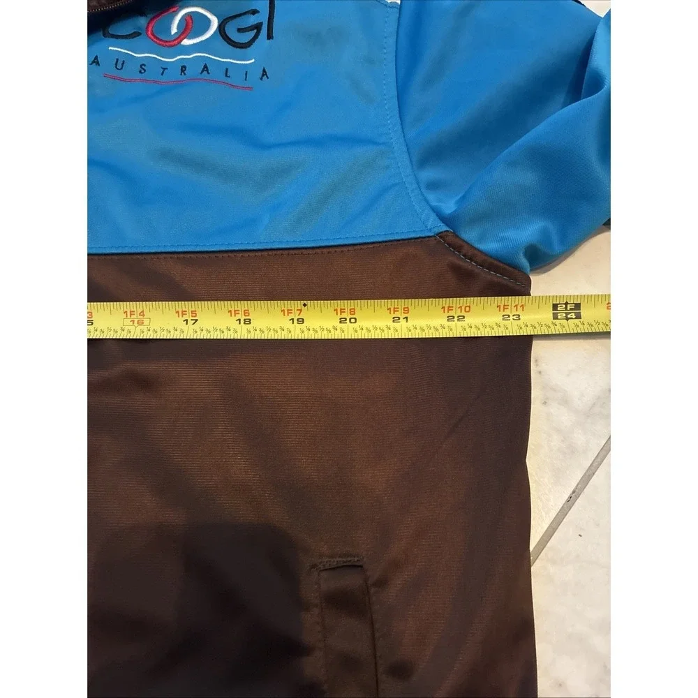 Coogi Mens Y2K Blue/Brown Polyester Long Sleeve Full Zip Track Jacket Sz L